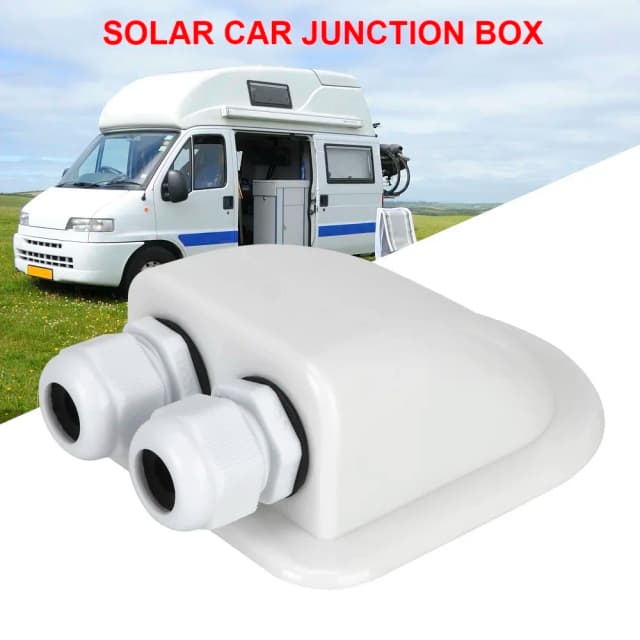 Caja de conexiones Solar para coche y caravana, caja de glándula de entrada de Cable, soporte de conector de Cable de entrada de techo, accesorios automotrices de doble orificio