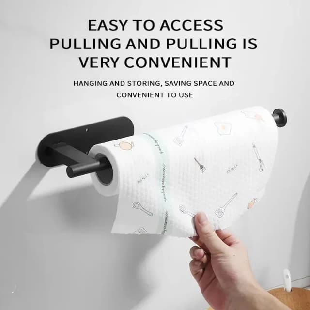 Portarrollos de Papel, Estante de Almacenamiento Multifuncional para Papel Film y Papel Higiénico, Cocina y Baño