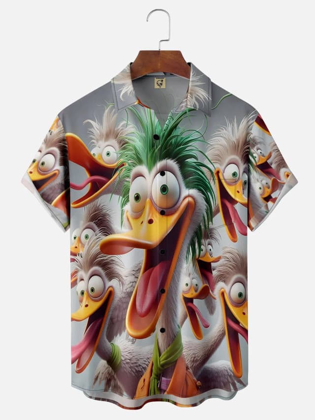 Camisa divertida con estampado 3D de dibujos animados para hombre, Tops de manga corta de secado rápido, ropa informal, camisa de moda urbana de verano