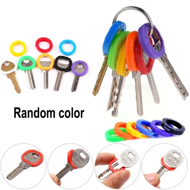 10-32 Uds. Funda para llave de colores, llavero elástico de silicona suave de colores mezclados, colgante para llave DIY, marcado para distinguir la llave