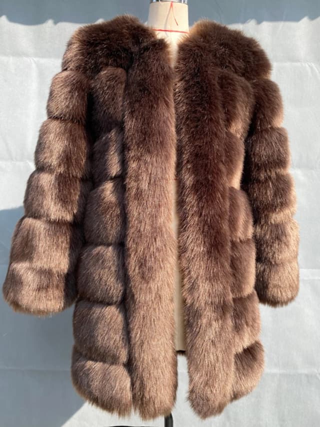 ZADORIN invierno nuevo abrigo largo de piel sintética peluda chaquetas de mujer gruesa cálida chaqueta de piel sintética esponjosa abrigo informal de fiesta ropa de calle