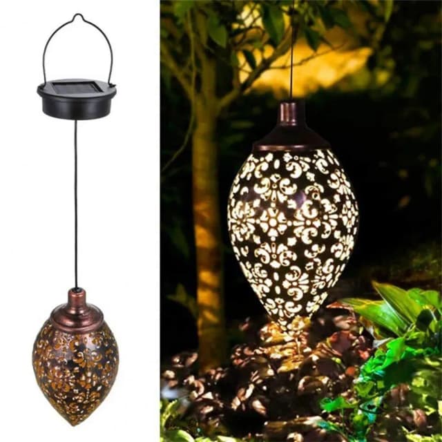 Luz de proyección Solar en forma de gota de agua para exteriores, impermeable, ahuecada, para jardín, Patio, escalera, valla, paisaje de la calle, balcón O