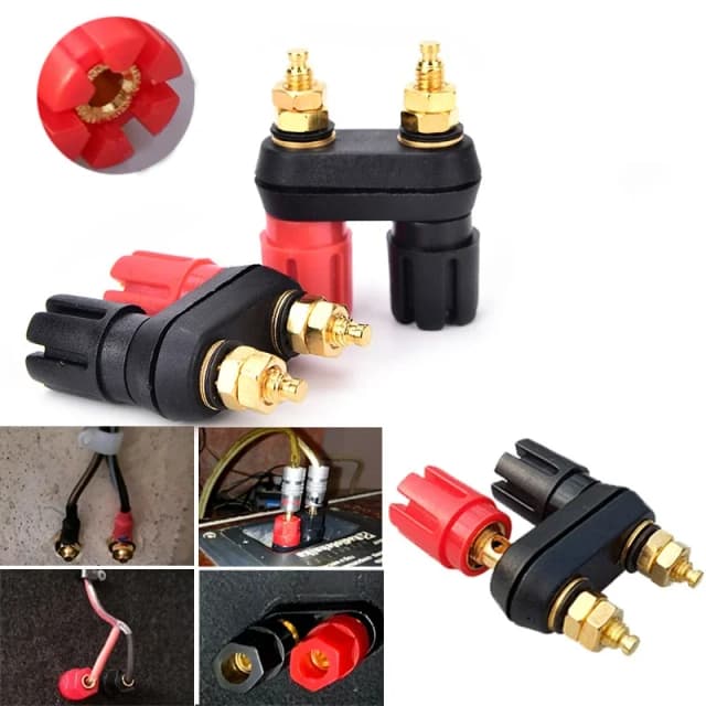 Conector Banana para altavoz, conector de Terminal de poste de encuadernación, conector Banana hembra Dual para amplificador de altavoz