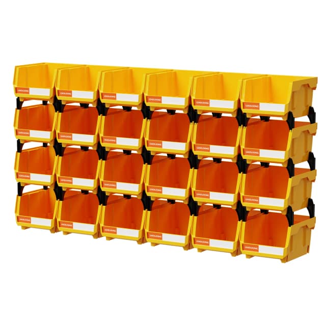 Contenedores de almacenamiento escalonados independientes, contenedores de garaje apilables/colgantes para herramientas y piezas, organizador resistente, 5 "x 4" x 3", 6/24 Uds.