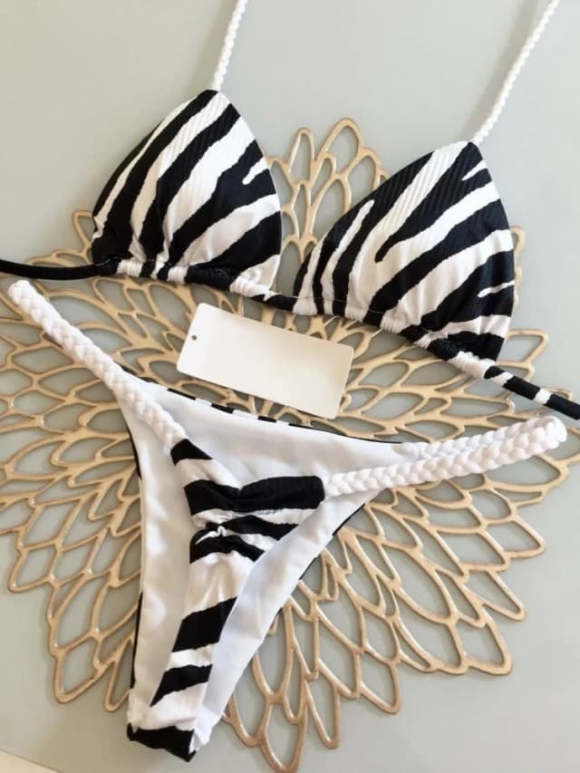 Bikini de cintura alta para mujer, traje de baño Sexy con Tanga, conjunto de Bikini con estampado de cebra, traje de baño brasileño, novedad de 2023, trajes de baño para mujer