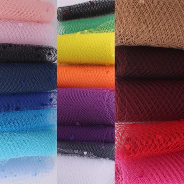 Velo de rejilla de lunares de 10 "y 25CM, tela para boda, tocado de malla para novia, accesorios para el cabello DIY, sombreros de velo, bonita red nupcial