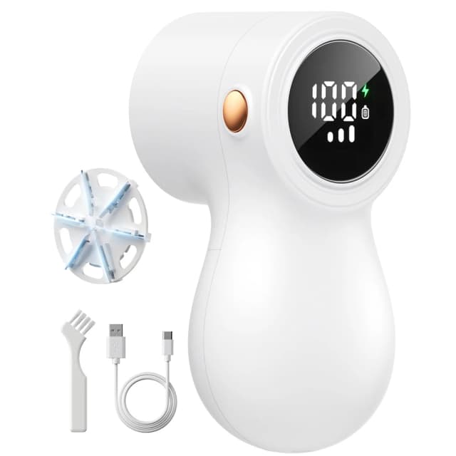 ColdSky-eliminador de pelusas para ropa con 2 cuchillas reemplazables, Afeitadora de tela recargable, Afeitadora de pelusa eléctrica de 3 velocidades para suéter