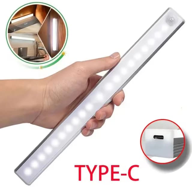 Luz LED recargable con Sensor de movimiento, luz nocturna para armario, lámpara portátil para escalera, cocina y habitación