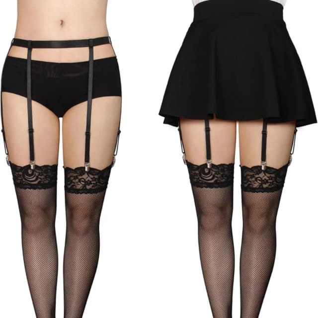 Medias altas hasta el muslo, liguero para mujeres y niñas, calcetín elástico ajustable para piernas, cinturón de tirantes, lencería, liguero, cinturón de medias para mujer