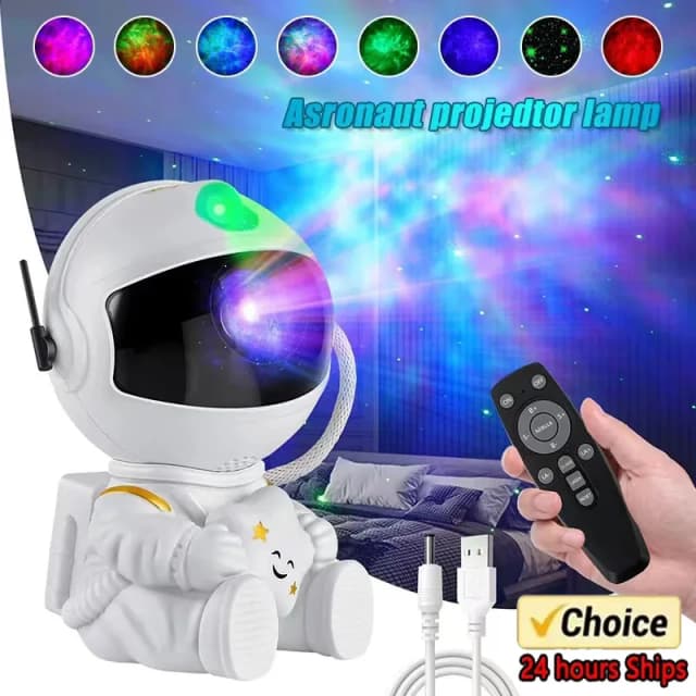 Proyector de estrellas de astronauta, luz nocturna de galaxia, proyector espacial, lámpara LED de techo de nebulosa estrellada para dormitorio, regalo decorativo para el hogar para niños