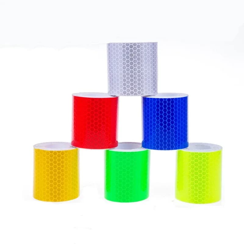 Cinta reflectante de 5cm x 3m para coches, camiones, motocicletas, Reflector de luz de advertencia, tira de marca de seguridad, pegatina protectora automática