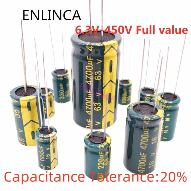 Condensador electrolítico de alta frecuencia 16V 25V 35V 50V 63V 100V 400V 100UF 220UF 330UF 470UF 680UF 1000UF 2200UF Tolerancia 20%