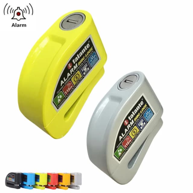Candado de protección de seguridad con alarma para bicicleta y motocicleta, disco de aleación de aluminio, cuerda de recordatorio antirrobo + soporte de bloqueo resistente al agua