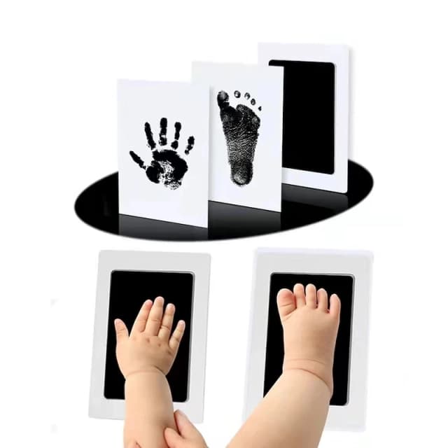 Kit de huellas y manos DIY para bebé recién nacido, almohadillas de tinta, marco de fotos, accesorios de recuerdo para niños pequeños, regalo para Baby Shower limpio y seguro
