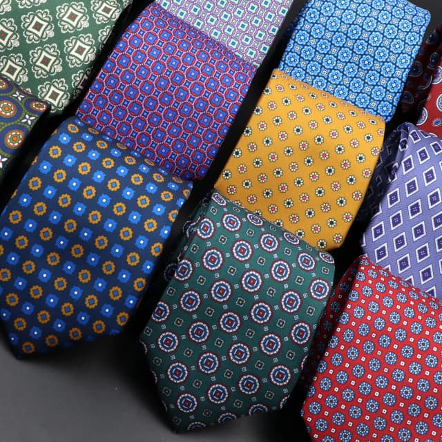 Corbata de seda a la moda para hombre, corbata suave novedosa de 7,5 cm, corbatas de Color azul, verde y naranja para hombre, pajarita Floral de lunares, regalo de negocios para boda