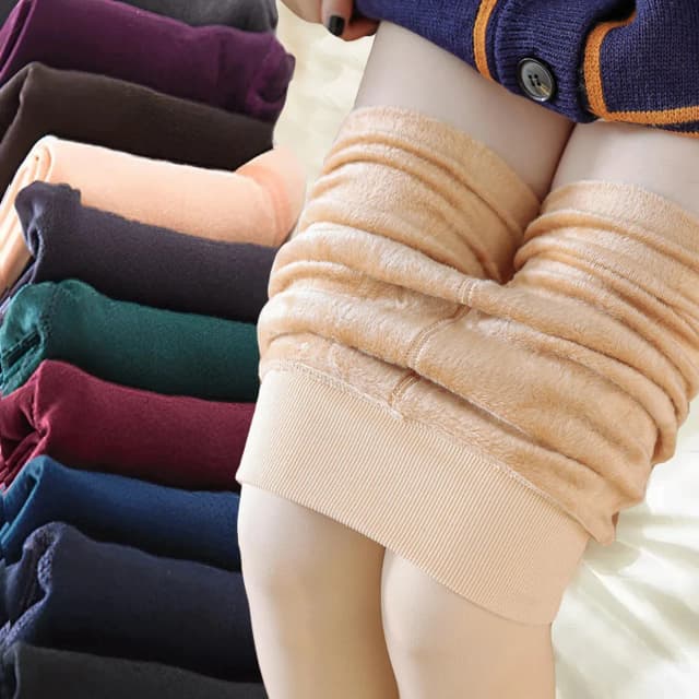 Medias forradas de lana de terciopelo, pantimedias térmicas para mujer, pantimedias de invierno, medias con efecto negro de piel Polar, calcetín térmico para mujer