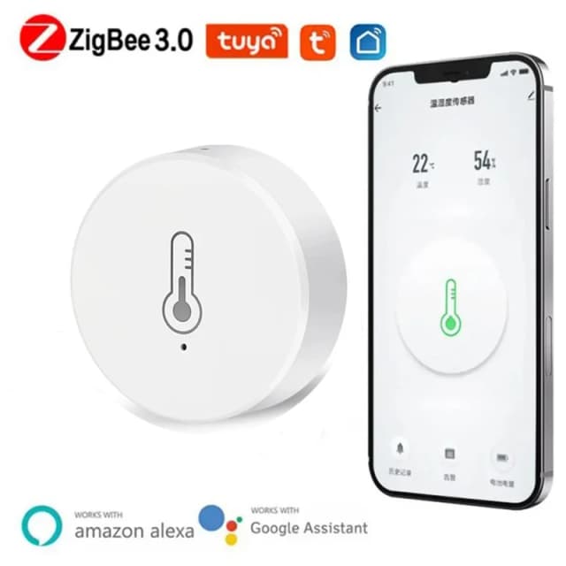 Tuya-Sensor inteligente Zigbee de temperatura y humedad, termómetro interior, Monitor, funciona con Alexa, Google Home, automatización del hogar