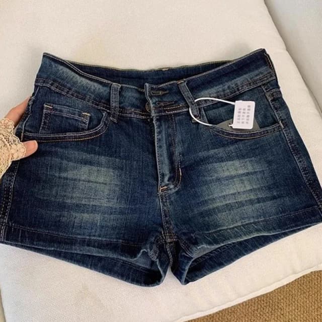 Pantalones cortos de mezclilla para mujer, pantalones cortos vaqueros elásticos ajustados sexis de cintura baja para mujer, ropa de calle Vintage Y2K, pantalones cortos calientes 2026