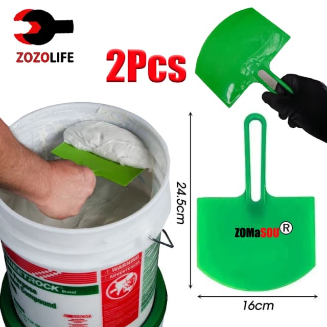 1/2 Uds cubo curvo pala raspador Spackle pintura masilla cuchillo acabado de paneles de yeso raspado calcomanías parche herramientas de construcción
