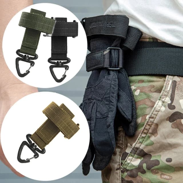 Gancho multiusos para guantes de nailon, soporte de cuerda de escalada táctica para acampar al aire libre, Correa Buck colgante antipérdida, cinturón de Clip de seguridad