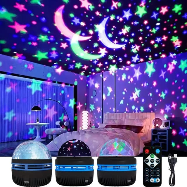 Proyector de cielo estrellado con Control remoto, foco LED giratorio Aurora Galaxy, bola mágica enchufable USB, decoración de ambiente para escenario KTV