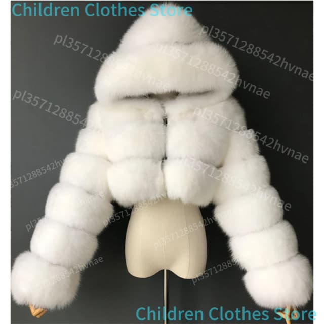 Abrigos y Chaquetas de Piel Sintética Corta de Alta Calidad para Mujer, Abrigo de Invierno con Capucha, Chaqueta de Piel Sintética, Manteau Femme