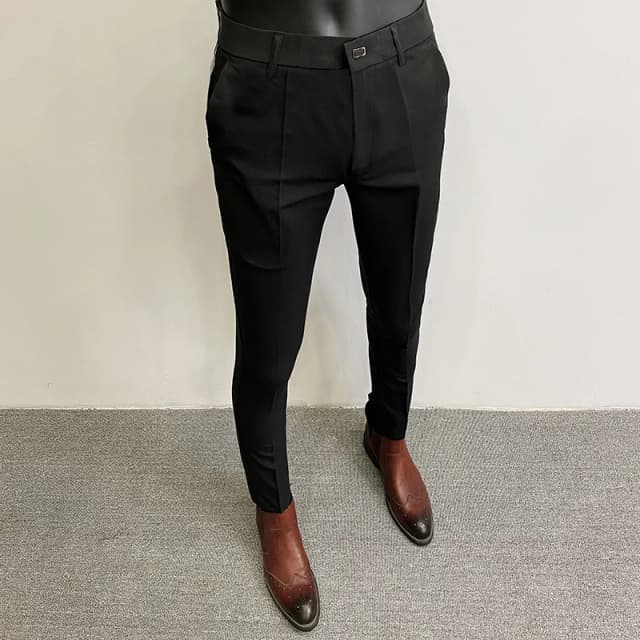 Pantalones de traje para Hombre, Pantalone de vestir para Hombre, pantalones formales ajustados elásticos, Calça Masculina, pantalones casuales de Color sólido, ropa de moda para Hombre
