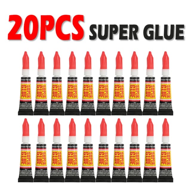 Superpegamento líquido para 20 piezas, adhesivo de cianoacrilato para madera, goma, Metal, vidrio, tienda de papelería, Gel de uñas 502 instantáneo, cuero de unión fuerte