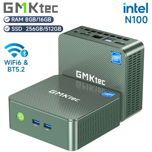 US/EU GMKtec G3 Mini PC Intel Alder Lake N100 Windows 11 Pro Mini PC 8/16GB DDR4 256/512GB PCIe M.2 SSD WiFi 6 BT5.2 Com de escritorio