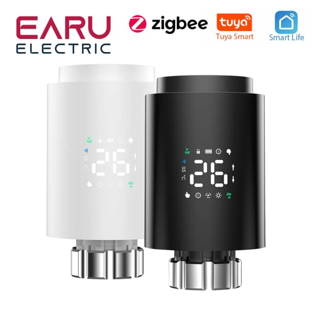 Actuador de radiador inteligente ZigBee Tuya TRV, válvula termostática programable para radiador, aplicación remota, controlador de temperatura, compatible con Alexa