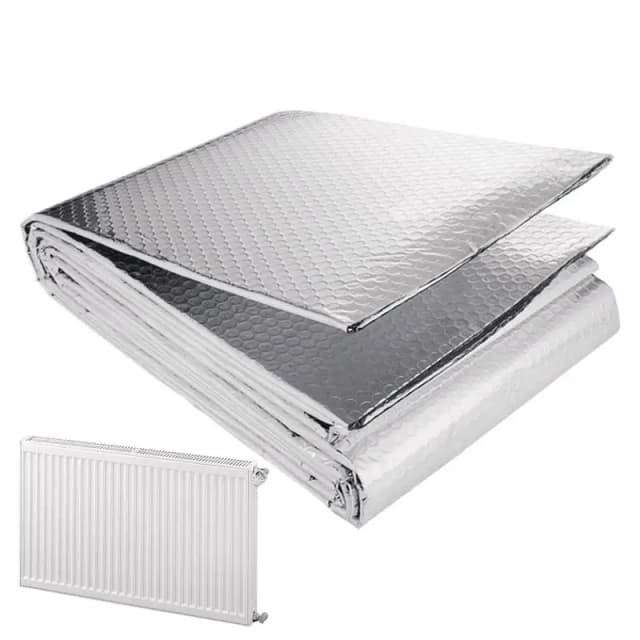 Lámina reflectora de calor, lámina térmica, barrera de vapor térmico, 16 pies x 24 pulgadas, papel de aluminio de doble cara, aislamiento térmico, barrera radiante