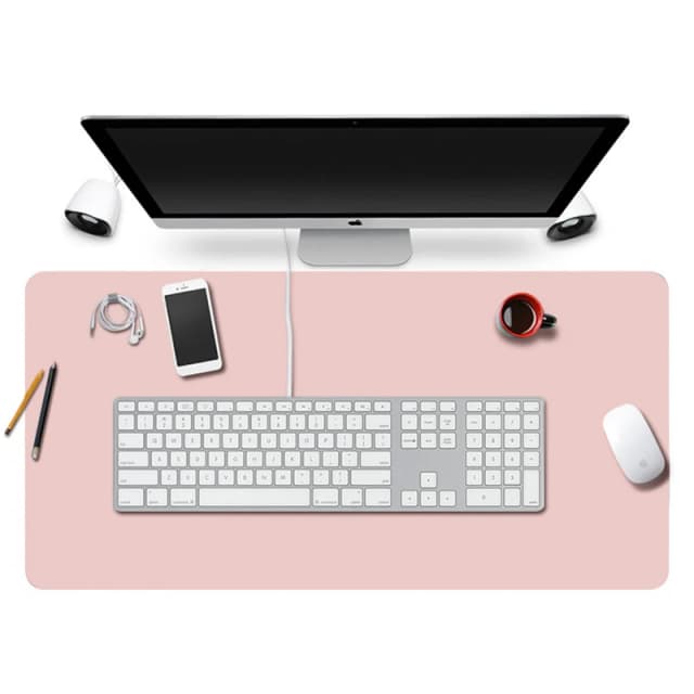Alfombrilla Protectora de Escritorio Grande de 600x300mm, de Cuero PU Impermeable, para Ratón, Teclado y Juegos, Accesorio de Escritorio