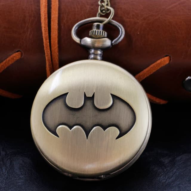 Reloj de bolsillo de cuarzo con murciélago Vintage de bronce, collar Unisex de alta calidad, colgante de sincronización, reloj de bolsillo para hombres y mujeres Renoj CF1379