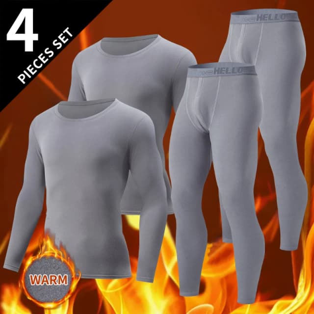 Pantalones de manga larga para hombre de 4 piezas/2 piezas en otoño e invierno ropa interior térmica Casual Joker deportes Fitness traje de Color sólido