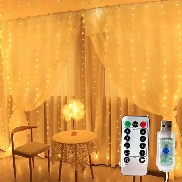 Gancho de luces LED para cortina, cadena de luces de hadas, iluminación de Festival, arcoíris, lámpara de ventana, hogar, dormitorio, boda, decoración de Navidad, 1 unidad