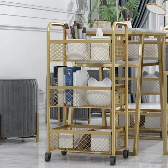 Carro organizador de peluquero con ruedas, muebles auxiliares de belleza, estación rodante de peluquería, almacenamiento de salón portátil