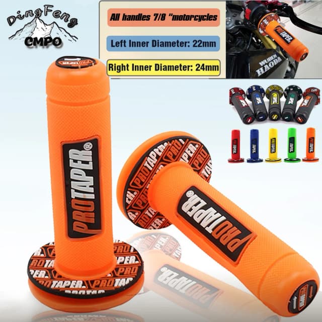 Empuñaduras de goma para manillar de motocicleta, accesorio Universal de 22 y 24mm, 7/8 pulgadas, doble densidad, MX