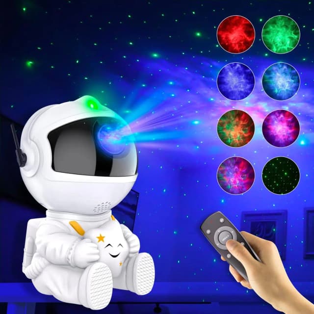 Proyector de luz de galaxia, regalo para niños y adultos, luz nocturna de astronauta, dormitorio, decoración de techo de estrellas, lámpara de noche
