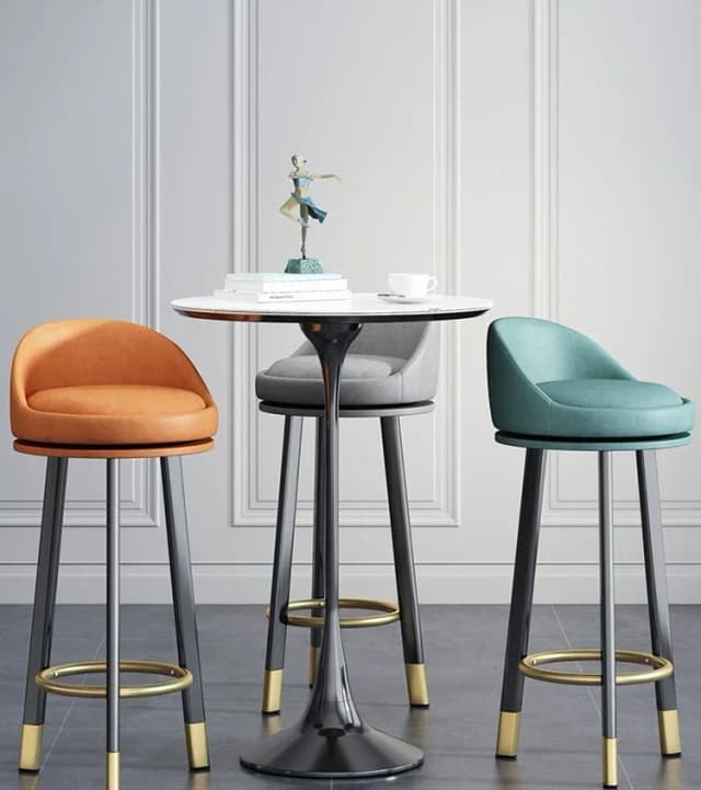 Taburetes de Bar minimalistas modernos, sillas giratorias de lujo ligeras, respaldo, silla de mostrador de elevación, taburete de Bar para el hogar