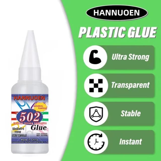 Adhesivo 502 súper fuerte de secado rápido, utilizado profesionalmente para la reparación diaria de plásticos de juguetes, es blanco, transparente e inodoro.