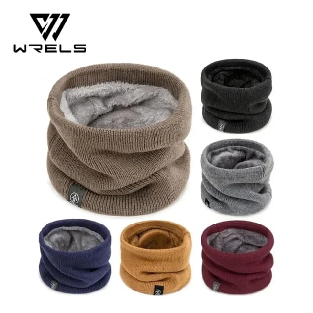 Bufanda de punto cálida de felpa gruesa a prueba de viento para invierno, polaina para el cuello a prueba de frío, deporte al aire libre, esquí, correr, bufanda de tubo para hombres y mujeres