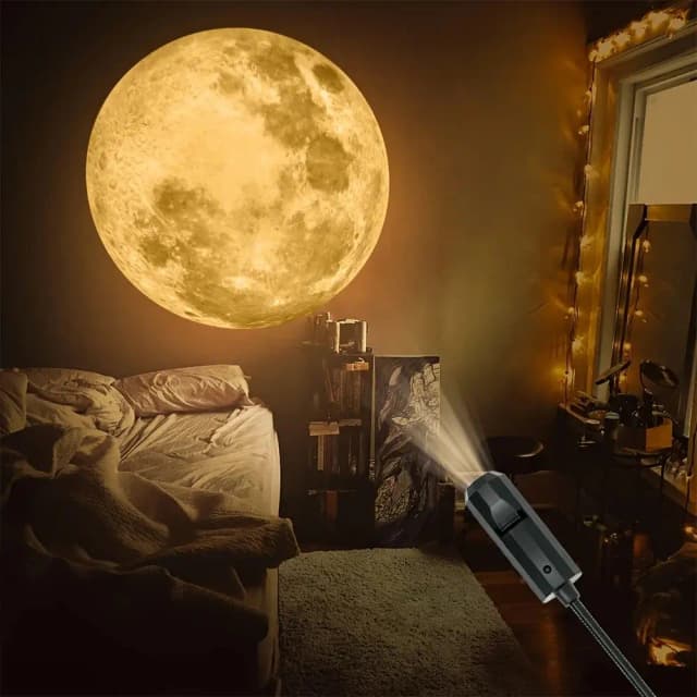 Luz de atmósfera de proyección de tierra de luna de techo USB