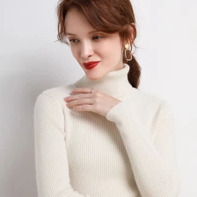 Suéter de cuello alto para mujer, Tops de Otoño Invierno, Jersey coreano ajustado para mujer, Jersey de punto, jersey para mujer