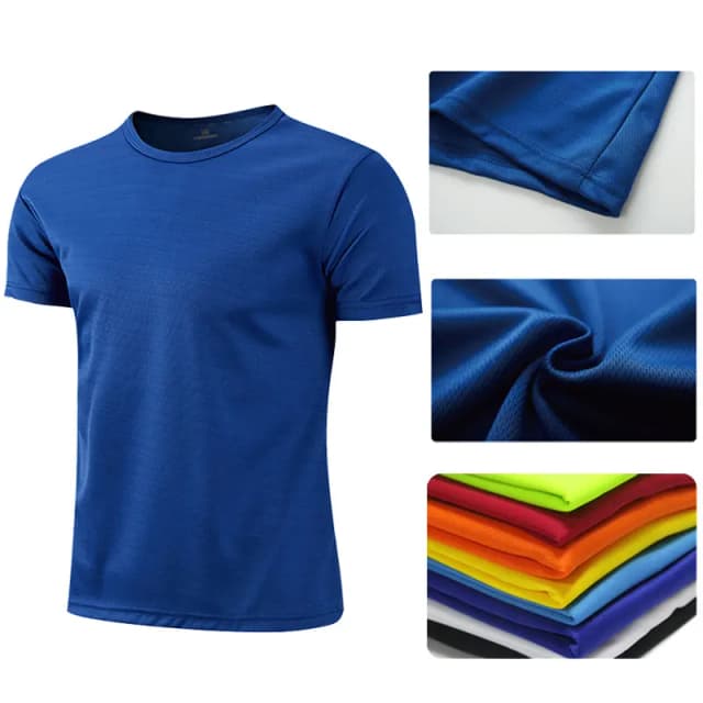 Camiseta deportiva de manga corta de secado rápido para hombre y mujer, camisetas de gimnasio, camiseta de Fitness, camiseta para correr, ropa deportiva transpirable para adolescentes
