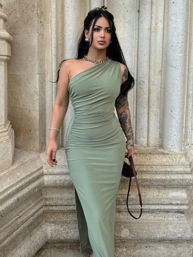Maxivestido de verano para mujer, vestido Sexy dividido a la moda sin mangas con espalda descubierta, vestido ajustado informal para mujer, ropa de calle elegante para discoteca, vestidos de fiesta
