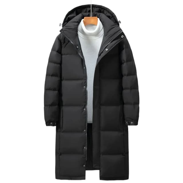 2024 Chaqueta de plumón para hombre -30 ℃   Chaqueta con capucha de plumón de pato blanco para exteriores, Parkas cálidas y gruesas largas de alta calidad para hombre, abrigos de invierno para hombre