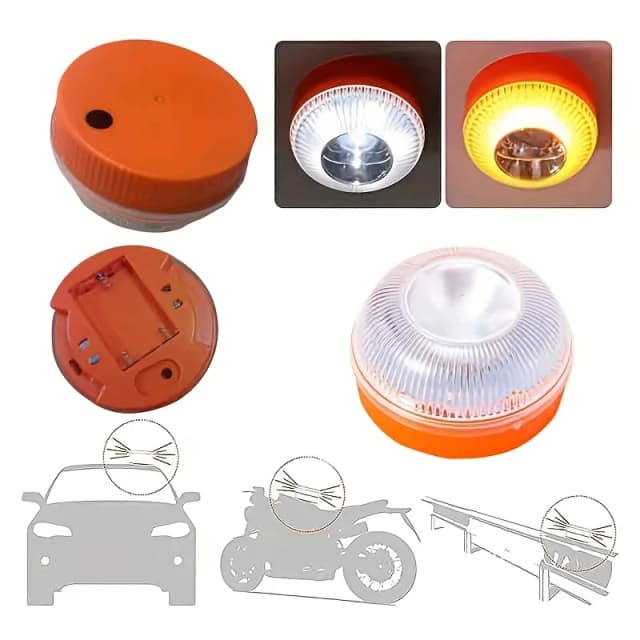 Luz LED de advertencia de emergencia para vehículos, funciona con pilas, para varios modelos de coches, asistencia en carretera, entusiasta todoterreno, camión, 1 ud./2 uds.