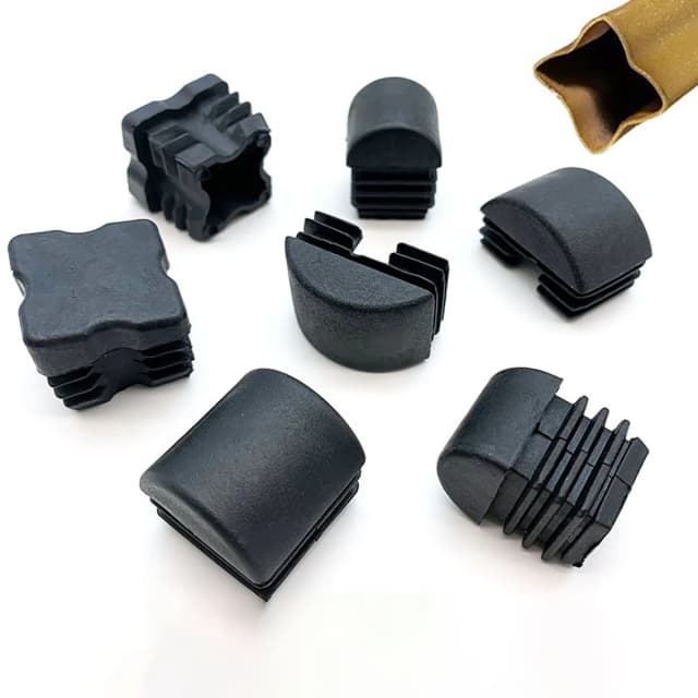 Almohadillas cuadradas de plástico para pies, tapón de orificio de 13x25mm-60x60mm, cubiertas de juntas de protección antideslizantes, tapas para muebles de silla de tubo, 4 Uds.
