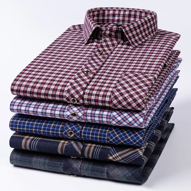 Camisas de franela de algodón para hombre, camisas de manga larga, ajuste Regular, cepillado, un solo bolsillo, cómodas, casuales, a la moda, nuevas