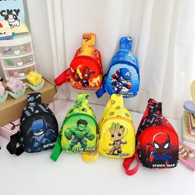 Nuevo bolso para niños de Marvel, bolso de hombro de Spider Man Iron Man Capitán América para niños y niñas, bolso cruzado de cambio de viaje